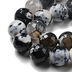 Граненые бусины из натурального огненного агата с треском&nbsp;G-F447-12mm-N13