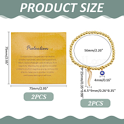 2 шт. браслеты с подвесками из нержавеющей стали&nbsp;BJEW-ME0001-07