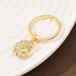 Латунные микро проложить пальцев кольца кубического циркония&nbsp;LS-RJEW-C145-05A-G