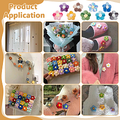 36 шт. 9 цвета шерстяной пряжи цветочные украшения аксессуары&nbsp;AJEW-FG0005-27