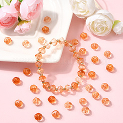 100 шт. прозрачные стеклянные бусины с осенней тематикой&nbsp;GLAA-SP0001-53