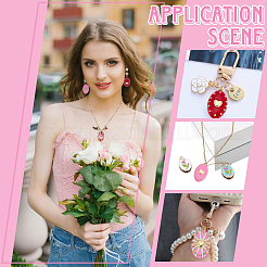 4 шт. 4 стиля овальные подвески с сердечками из латуни с микропаве из кубического циркония&nbsp;KK-PH0013-97