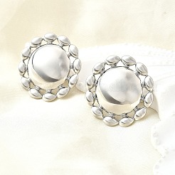 Pendientes de botón de acero inoxidable 304&nbsp;EJEW-B140-03P