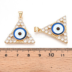 Латунные подвески с микропаве из прозрачных кубических цирконий для женщин&nbsp;KK-T070-90A-02