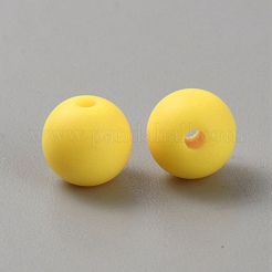 Акриловые матовые круглые бусины&nbsp;FACR-WH0001-06A-11