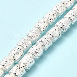 Fili di perle di roccia lavica naturale elettrodeposta&nbsp;G-G984-15S