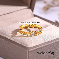 Кольца для женщин с латунным паве из кубического циркония&nbsp;OI9467-4