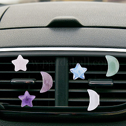12 pièce 12 styles étoile avec pierre précieuse de lune clips de ventilation de voiture&nbsp;HJEW-FH00244