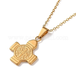 Женские подвески-кресты Святого Бенедикта из нержавеющей стали 304&nbsp;NJEW-G187-03G