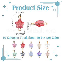 100 шт. 10 стиля подвески-коннекторы в виде звездочек из стекла&nbsp;PALLOY-HY00074