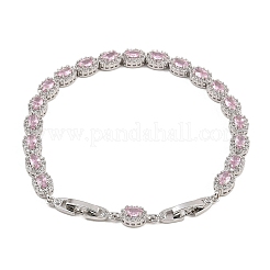 Tennisarmbänder aus platinfarbenem Messing mit Mikropavé-Fassung aus Zirkonia&nbsp;BJEW-B160-02P-01