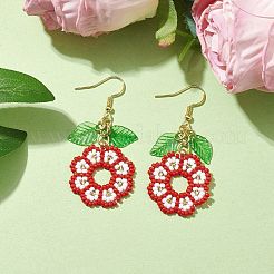 Серьги с подвесками из бисера ручной работы&nbsp;EJEW-MZ00143-02