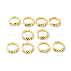 Серьги-кольца со звездами и сердцем из кубического циркония EJEW-E270-32G