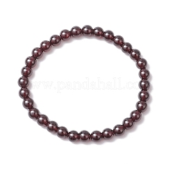 Runde natürliche AAAAA Granatperlen Stretch-Armbänder für Männer und Frauen&nbsp;BJEW-JB11825-03