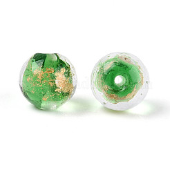 Бусины ручной работы золотой фольги стекла&nbsp;LAMP-C004-03I