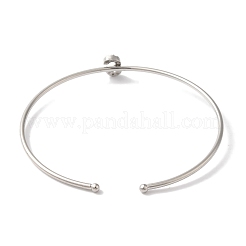 Braccialetti aperti con lettera in micro pavé di ottone placcato a cremagliera con zirconi trasparenti&nbsp;BJEW-A018-01P-S