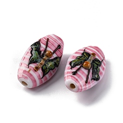 Овальные бусины Lampwork ручной работы&nbsp;LAMP-G137-D07