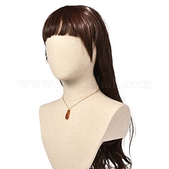 Двойное остроконечное колье с подвеской из натурального сердолика&nbsp;NJEW-JN03720-03