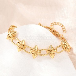 Bracelets punk à maillons cloutés en acier inoxydable 304 pour femmes&nbsp;SA-H001-21G
