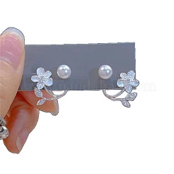 Серьги-гвоздики из сплава и пластика с жемчугом&nbsp;FS-WG98E52-01