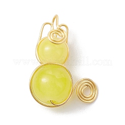 Pendentifs en perles de verre imitation jade&nbsp;PALLOY-JF02480