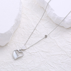 Ожерелья из нержавеющей стали с подвеской в виде сердца для женщин&nbsp;AX1531