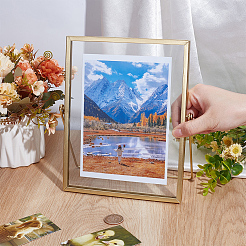 Круглая фоторамка из железа и стекла&nbsp;AJEW-WH0270-534C