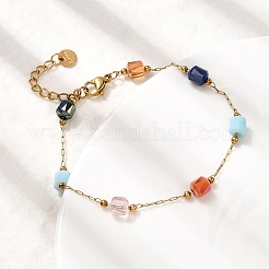 Браслеты-цепочки из стеклянных бусин&nbsp;BJEW-K237-23G