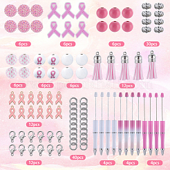 Наборы ручек для бисерной вязки на тему рака груди в розовом цвете&nbsp;DIY-SC0024-87