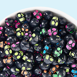 300 шт. непрозрачные черные акриловые бусины&nbsp;MACR-SP0001-95
