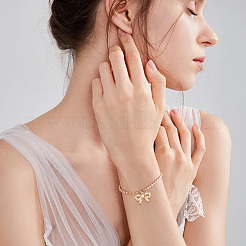 16 шт. 4 стильных латунных подвески-бантики с микропаве из прозрачных кубических цирконий&nbsp;DIY-DR0001-28