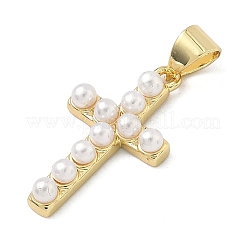 Подвески из латуни и АБС-пластика с имитацией жемчуга&nbsp;KK-A282-24G