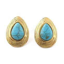 201 серьги-гвоздики из нержавеющей стали в форме капли&nbsp;EJEW-P304-08G