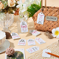 120 шт. 6 стиля День благодарения слова наилучшие пожелания бант печатная бумага спасибо подарочные бирки&nbsp;AJEW-SP0003-63A