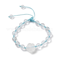 Pulseras trenzadas ajustables con cuentas de piedras preciosas naturales mixtas para mujer&nbsp;BJEW-L713-A