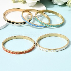 Эмалированные браслеты на шарнирах из нержавеющей стали 304&nbsp;BJEW-D408-45G