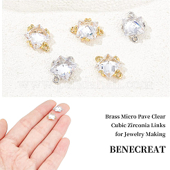 12шт 2 цвета латунные микро проложить прозрачные кубические циркониевые звенья&nbsp;KK-BC0007-45