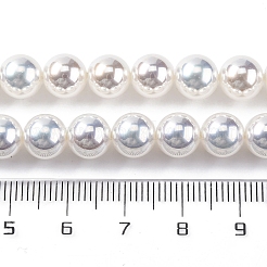 Brins de perles de verre nacrées plaquées UV&nbsp;GLAA-F128-01B-T1