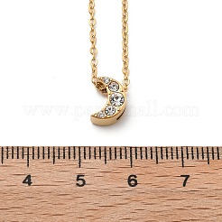 Collane a catena con ciondolo in cristallo e strass in acciaio inossidabile 304 per donna&nbsp;NJEW-C062-01E-G