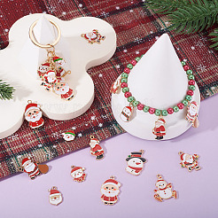 60 pièces 20 styles pendentifs en émail en alliage de noël&nbsp;ENAM-TA0003-25