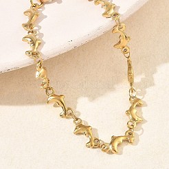 Bracelets à maillons dauphin en acier inoxydable 304 pour femmes&nbsp;BJEW-G790-02G