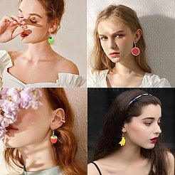 Изготовление подвесок из смолы с подвесками из тонированного железа и латунными крючками для сережек&nbsp;DIY-SC0009-24