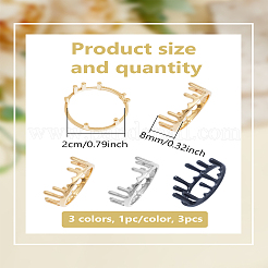 3 шт. 3-х цветные манжетные кольца из цинкового сплава&nbsp;RJEW-LP0009-33