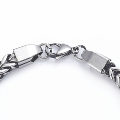 Bracciali a catena in acciaio inossidabile 304 a forma di grano&nbsp;X-BJEW-L673-004-AS