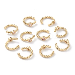 Messing Micro Pave Zirkonia Manschette Ohrringe&nbsp;LS-EJEW-H109-01E-G