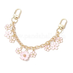 Подвеска-цветок из сплава с розовой эмалью&nbsp;AJEW-BA00148-01