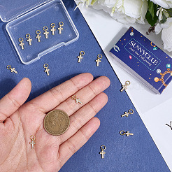 20шт латунь микро паве кубический цирконий крошечные крестики&nbsp;ZIRC-SC0001-36