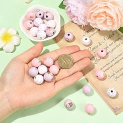 40 pieza de cuentas de madera impresas con temática de Pascua de 10 colores&nbsp;WOOD-FS0002-55B