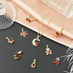 9шт латунные подвески с микропаве и кубическим цирконием&nbsp;KK-CJ0003-99