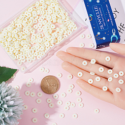 Плоские круглые бусины из глины ручной работы полимерные&nbsp;CLAY-SC0001-58A-04